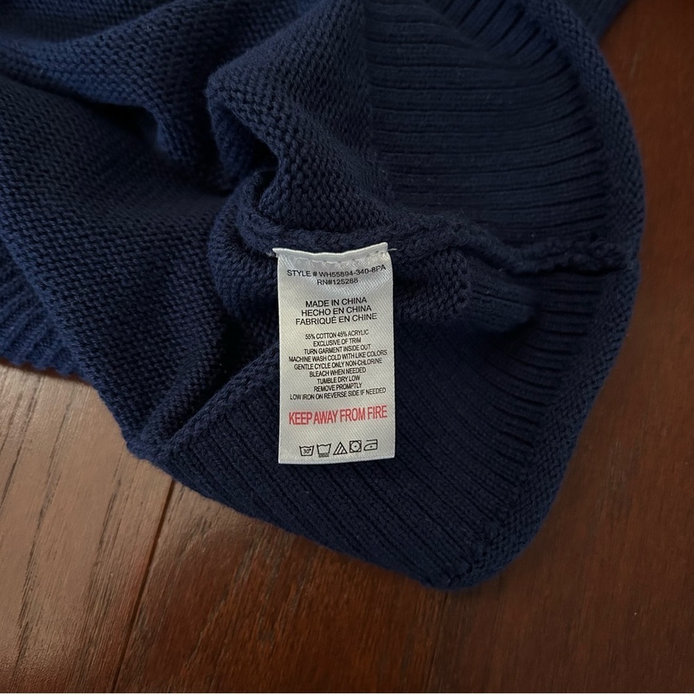 Life Is Good Short Sleeve Sweater Knit Top Navy Happy Dog Ball Womens Sz Large - Picture 7 of 7
